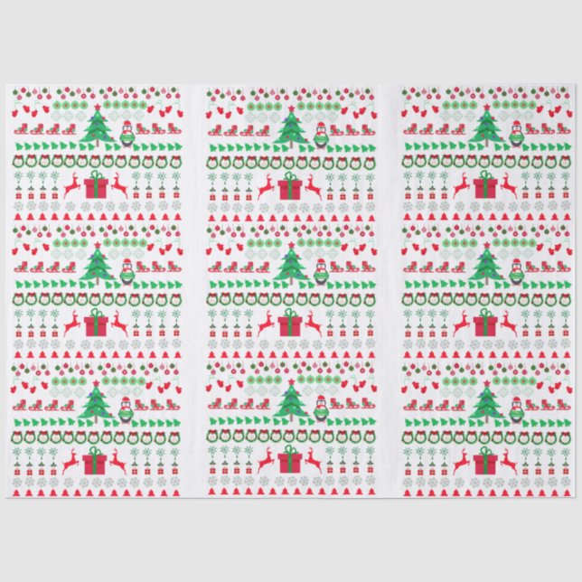 Ugly Sweater Christmas design Tissue Paper (Front)