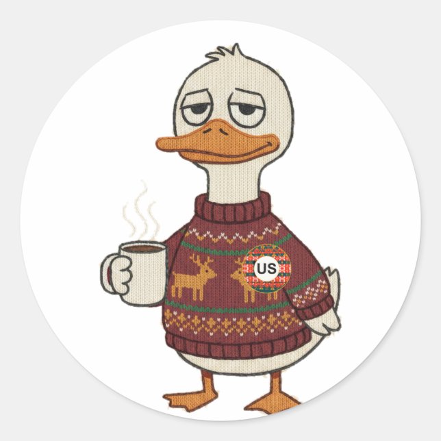 Ugly Sweater Christmas Duck Sticker Sheet (Front)