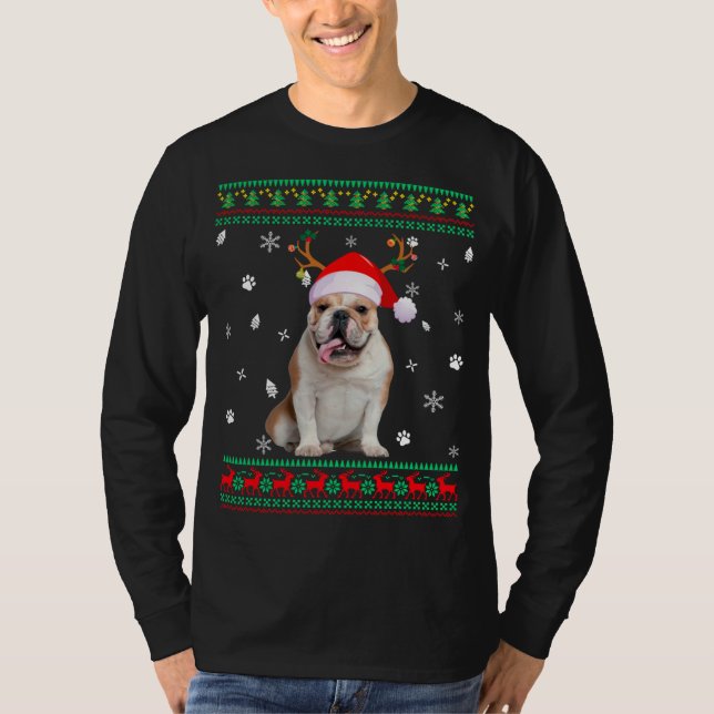 Ugly Sweater Christmas English Bulldog Dog Santa R (Front)