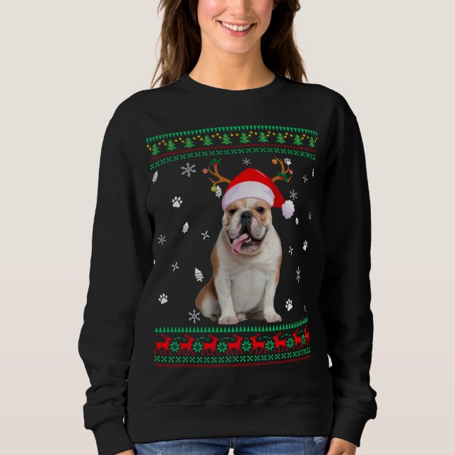 Ugly Sweater Christmas English Bulldog Dog Santa R (Front)