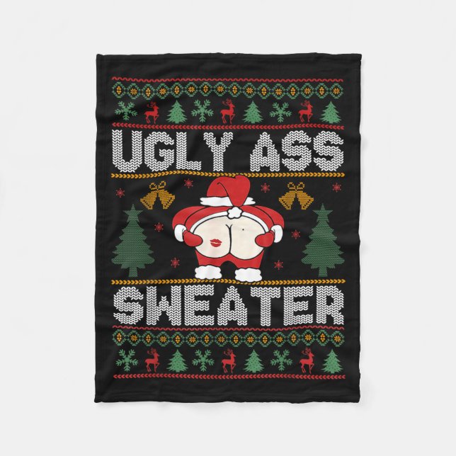 Ugly Sweater Christmas  Fleece Blanket (Front)