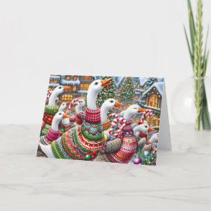 Ugly Sweater Christmas Geese Holiday Card