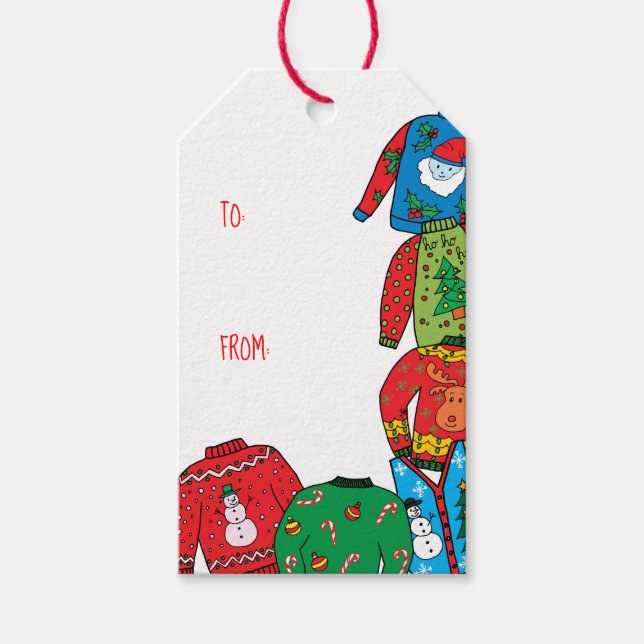 Ugly Sweater Christmas Gift Tags (Front)