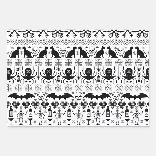 Ugly Sweater Christmas - Halloween Print Wrapping Paper Sheet (Front)