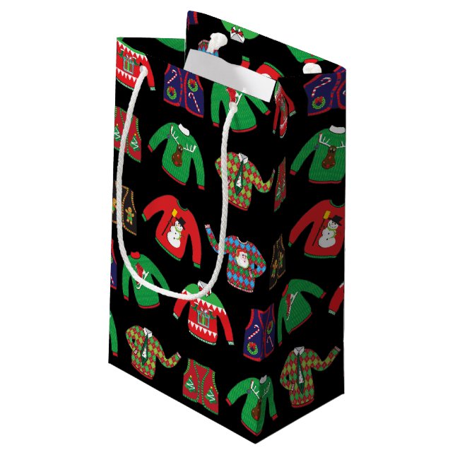 Ugly Sweater Christmas Holiday Gift Bags (Back Angled)