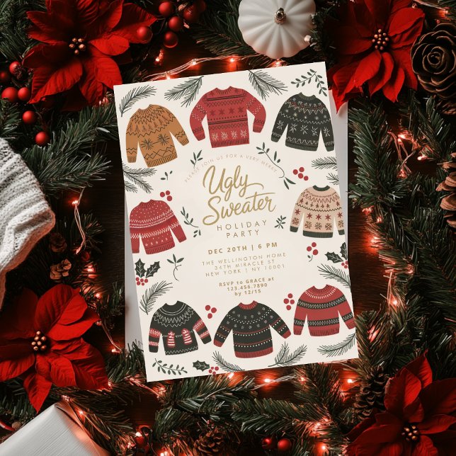 Ugly Sweater Christmas Holiday Party Invitation (Creator Uploaded)