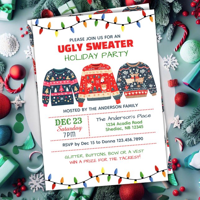 Ugly Sweater Christmas Holiday Party Invitation (Creator Uploaded)