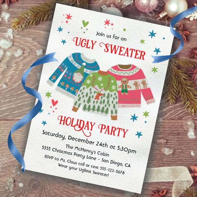 Ugly Sweater Christmas Holiday Party Invitation (Creator Uploaded)