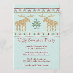 Ugly sweater christmas holiday party invitation
