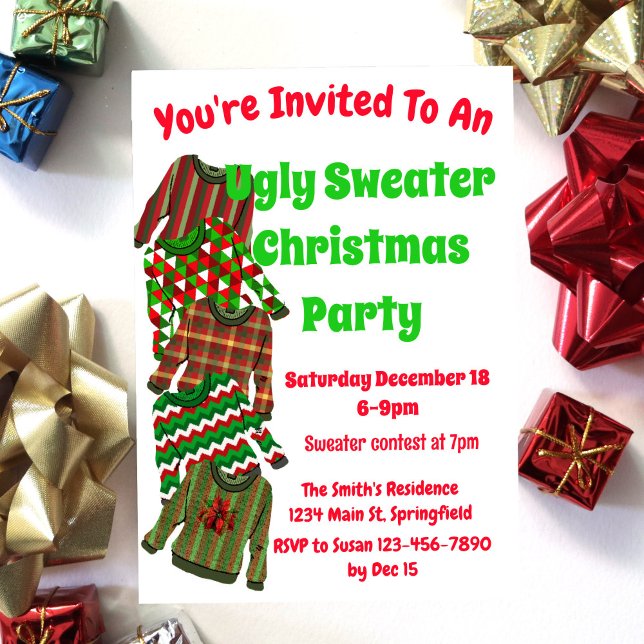 Ugly Sweater Christmas Invite for Holiday Party (Creator Uploaded)