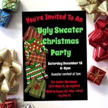Ugly Sweater Christmas Invite for Holiday Party