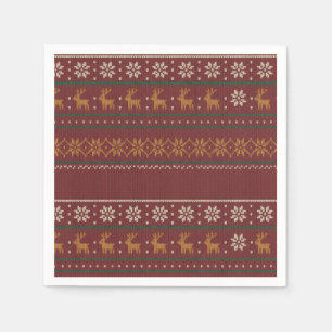 Ugly Sweater Christmas Knit Cocktail Napkins
