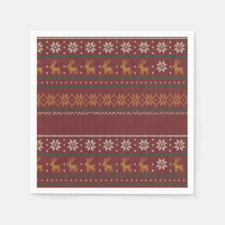 Ugly Sweater Christmas Knit Cocktail Napkins