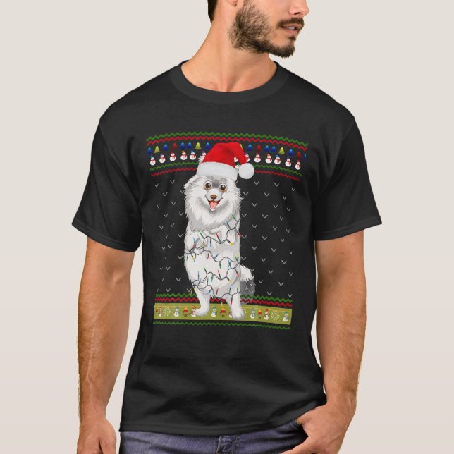 Ugly Sweater Christmas Lights Coton De Tulear Dog (Front)