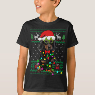Ugly Sweater Christmas Lights Dachshund Dog Puppy
