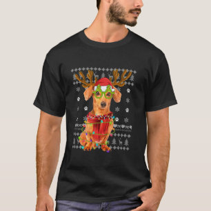Ugly Sweater Christmas Lights Dachshund Dog Puppy