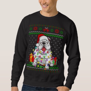 Ugly Sweater Christmas Lights English Bulldog Dog 