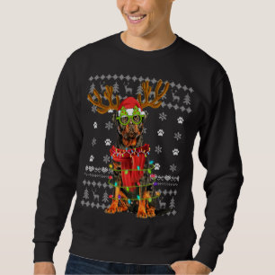 Ugly Sweater Christmas Lights Rottweiler Dog Puppy