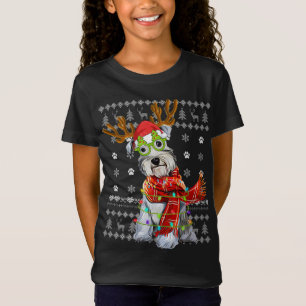 Ugly Sweater Christmas Lights Schnauzer Dog Puppy 