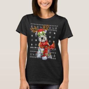 Ugly Sweater Christmas Lights Schnauzer Dog Puppy