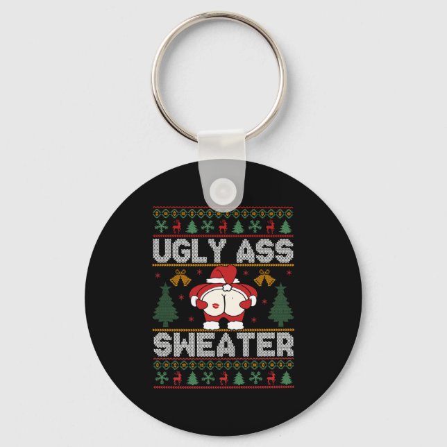 Ugly Sweater Christmas Long Sleeve  Key Ring (Front)