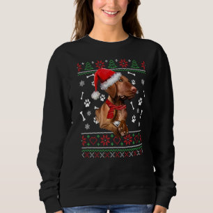 Ugly Sweater Christmas Magyar Vizsla Dog Santa Hat