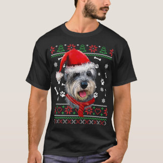 Ugly Sweater Christmas Miniature Schnauzer Santa H