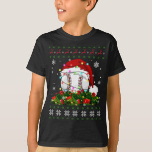 Ugly Sweater Christmas Pajama Lights Baseball Spor