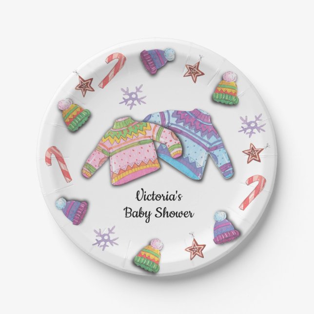 Ugly Sweater Christmas Paper Plate (Front)