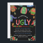 Ugly Sweater Christmas Party Chalkboard  Invitation<br><div class="desc">Ugly Sweater Christmas Party Chalkboard Invitation</div>