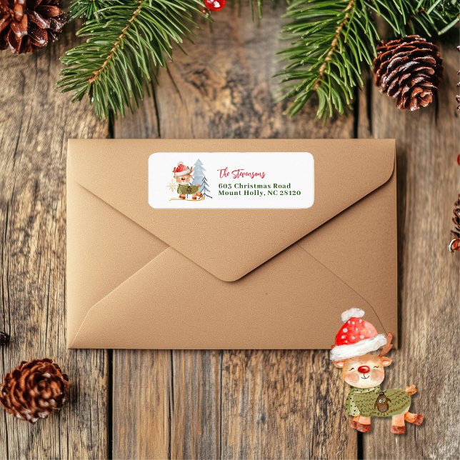 Ugly Sweater Christmas Party Deer Greetings (Ugly Sweater Christmas Party Deer Greetings Label)