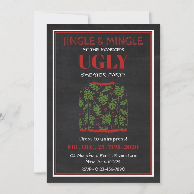 Ugly Sweater Christmas Party Invitation (Front)