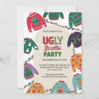 Ugly Sweater Christmas Party Invitation