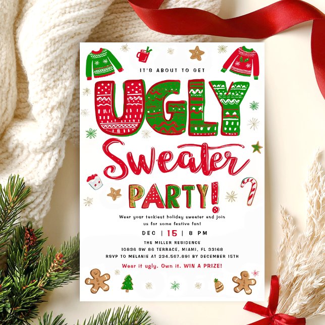 Ugly Sweater Christmas Party Invitation (Creator Uploaded)