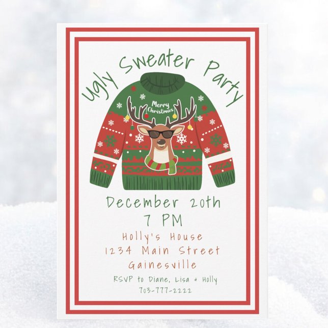 Ugly Sweater Christmas Party Invitation (Creator Uploaded)