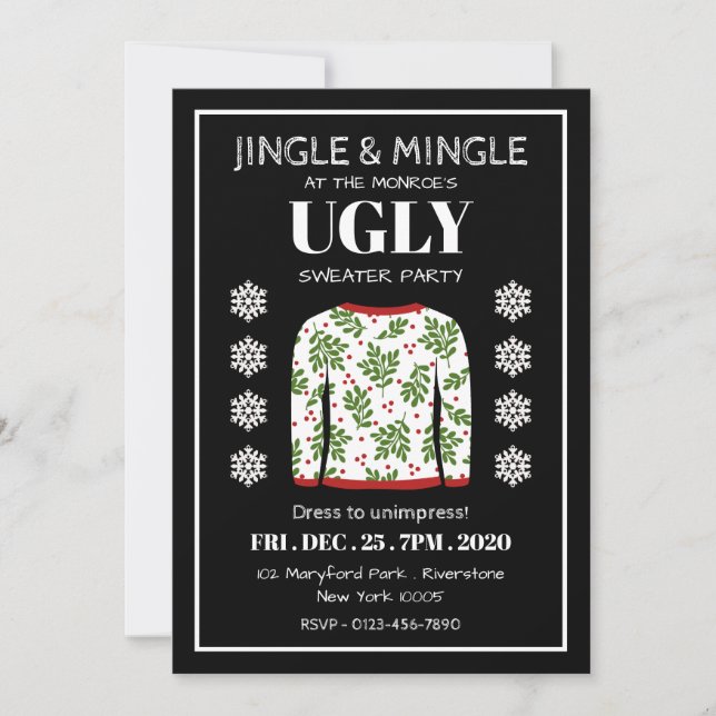 Ugly Sweater Christmas Party Invitation (Front)