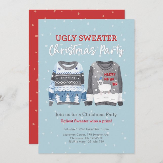 Ugly Sweater Christmas party Invitation (Front/Back)
