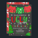 Ugly Sweater Christmas Party Invitation Chalkboard<br><div class="desc">All designs are © Happy Panda Print</div>