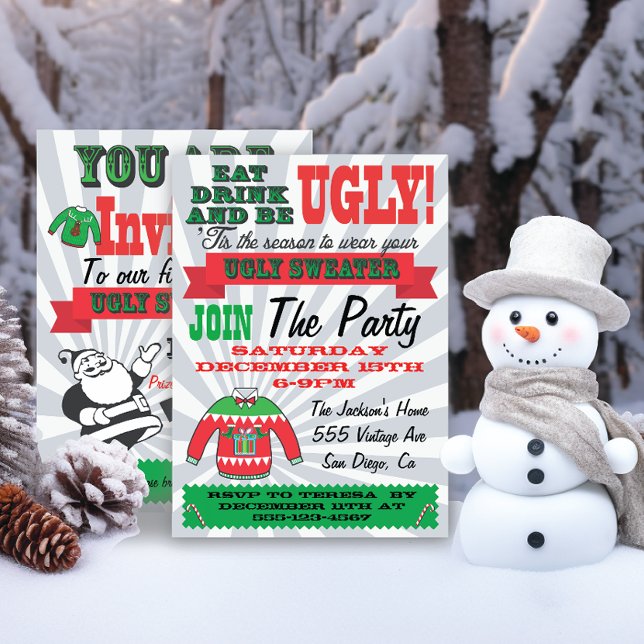 Ugly sweater Christmas Party Invitations (Creator Uploaded)