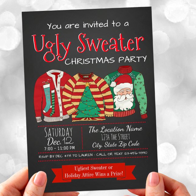 Ugly Sweater Christmas Party Invitations (Ugly sweater Christmas party invitation. Available for digital download and print.)