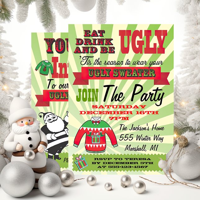 Ugly sweater Christmas Party Invitations (Creator Uploaded)