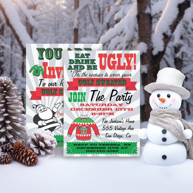 Ugly sweater Christmas Party Invitations (Creator Uploaded)