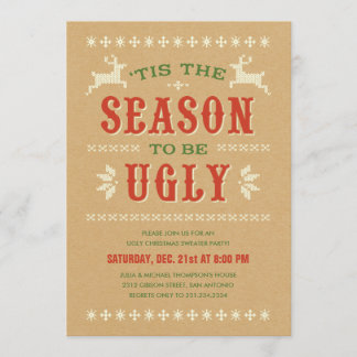 Ugly Sweater Christmas Party Invitations