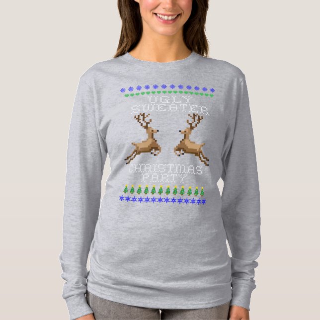 Ugly Sweater Christmas Party Long Sleeved Shirt (Front)