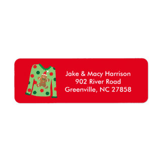 Ugly Sweater Christmas Party Return Address Labels