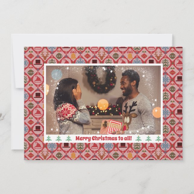 Ugly Sweater Christmas Photo Holiday Card (Front)
