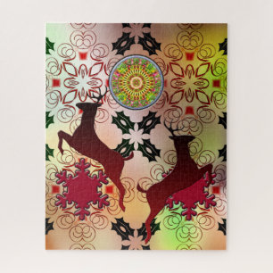 Ugly Sweater Christmas Reindeer Design Jigsaw Puzzle