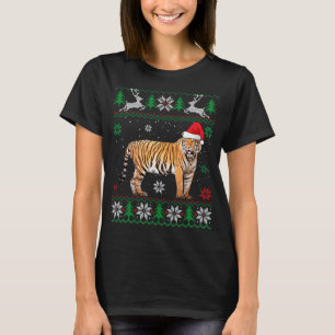 Ugly Sweater Christmas Tiger Lover Santa Hat Anima