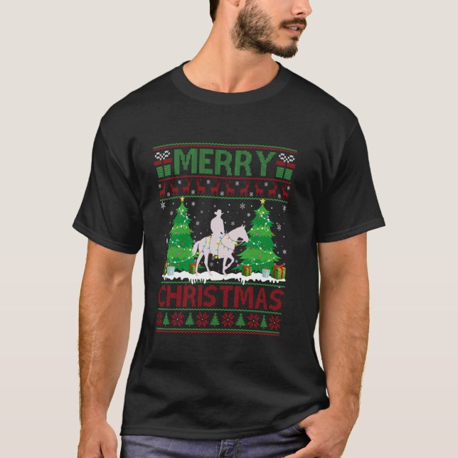 Ugly Sweater Christmas Tree Lighting Cowboy Ugly X (Front)