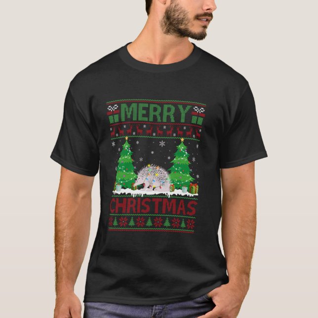Ugly Sweater Christmas Tree Lighting Echidna Ugly  (Front)
